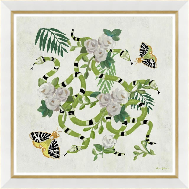 Contemporary Palace Wall in Green By Dana Gibson, Framed Art Print For Sale - Image 3 of 3