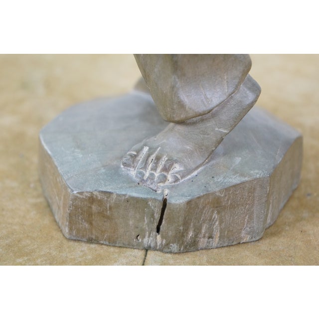 Vintage Carved Folk Art Tramp Hobo Barefoot Homeless Man Figurine 16" For Sale - Image 10 of 14