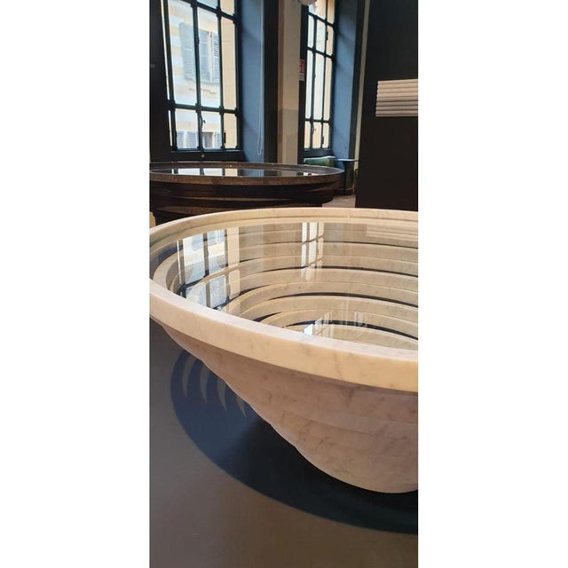 Gomitolo Medium Coffee Table in White Carrara Marble and Crystal by Bufalini Marmi For Sale - Image 9 of 15