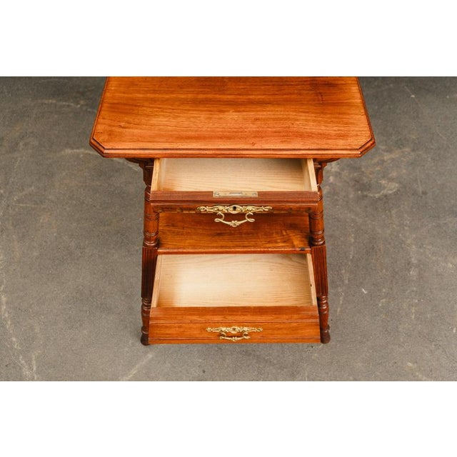 Antique Side Table in Wood and Brass For Sale - Image 16 of 18