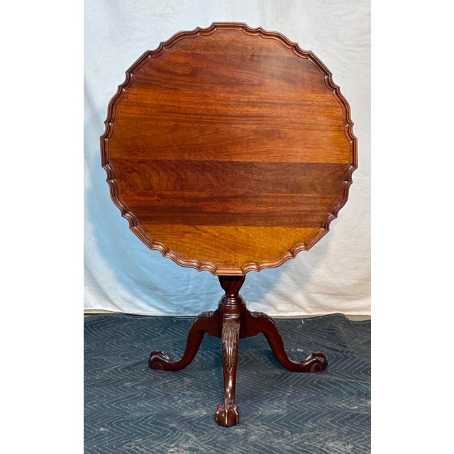 Late 20th Century L & J. G. Stickley Mahogany Pie Crust Tea Table With Flip Top For Sale - Image 17 of 18