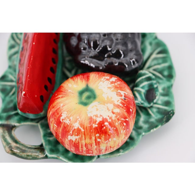 Trompe l'Oeil Vine Leaf With Fruits, Portuguese, 1900s For Sale - Image 12 of 16