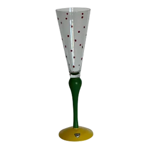 Late 20th Century Anne Nilsson for Orrefors "Clown" Champagne Flute Glass