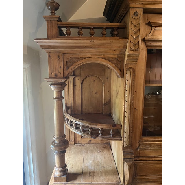 Late 19th Century Central European Pine Sideboard With Hutch For Sale - Image 4 of 8