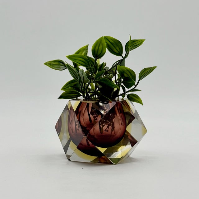 Geometric Sommerso Glass Vase, 1970s For Sale - Image 4 of 13