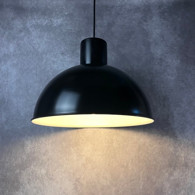 Metal Vintage Black Pendant Lamp by Jo Hammerborg for Fog & Mørup, 1970s For Sale - Image 7 of 7