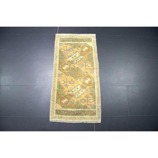 1960s Vintage Turkish Orange & Green Rug For Sale In Phoenix - Image 6 of 6