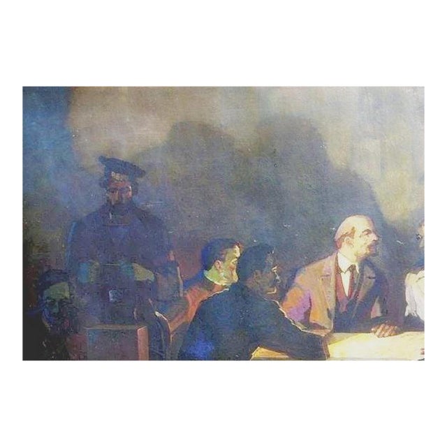 Vladimir Lenin Portrait, Original Oil Painting, Soviet Socialist Realism Art 130-190 For Sale