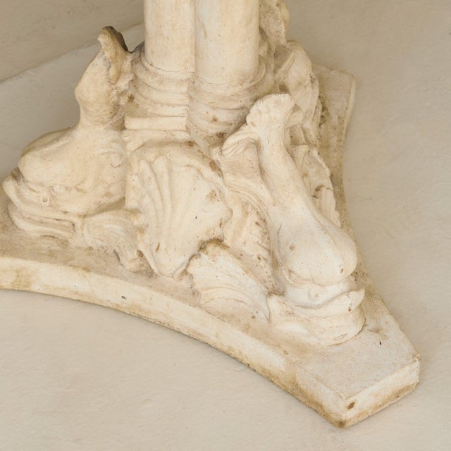 French Neoclassical Dolphin Console with Marble Top, 1940s For Sale - Image 10 of 11