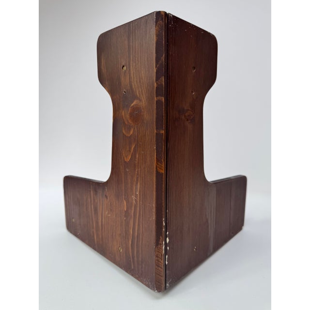 Vintage 1970s Wood Corner Shelf Wall Display For Sale - Image 6 of 10