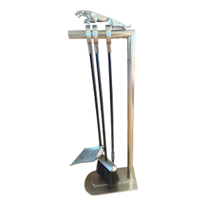 Mid-Century Modernist Danny Alessandro Steel Chrome Fireplace Tool Set