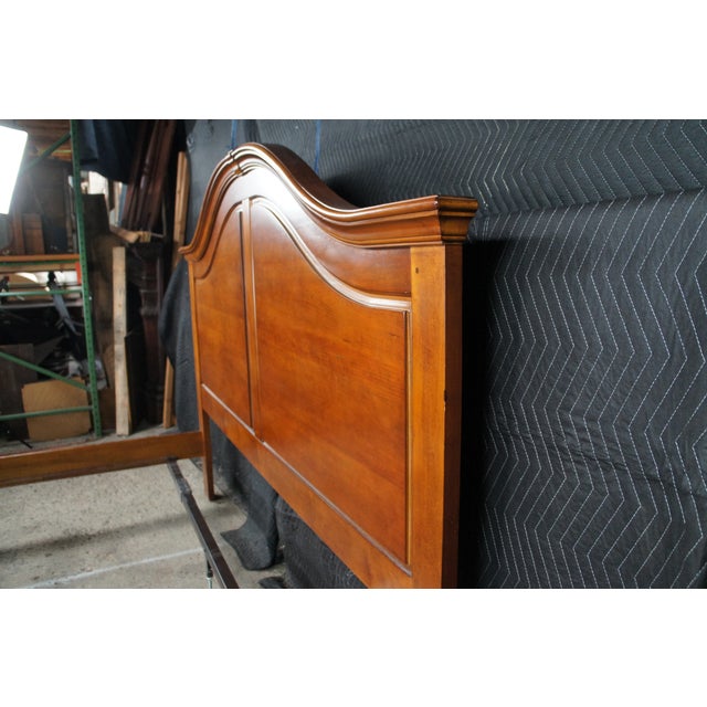 Late 20th Century Lexington French Louis Philippe Style Paneled Cherry Arched King Size Bed For Sale - Image 15 of 15