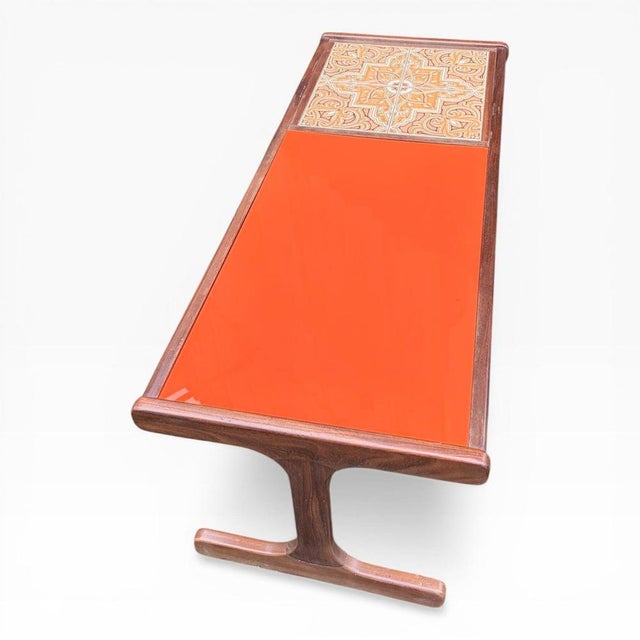 Ceramic Mid-Century Orange Acrylic Glass Coffee Table from G-Plan, 1960s For Sale - Image 7 of 9