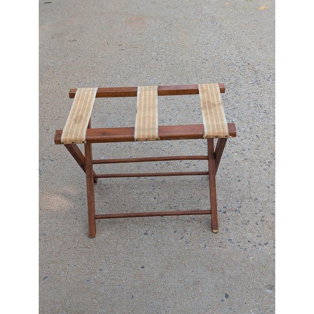 Late 20th Century Vintage Wooden Folding Luggage Rack Stand For Sale - Image 5 of 6