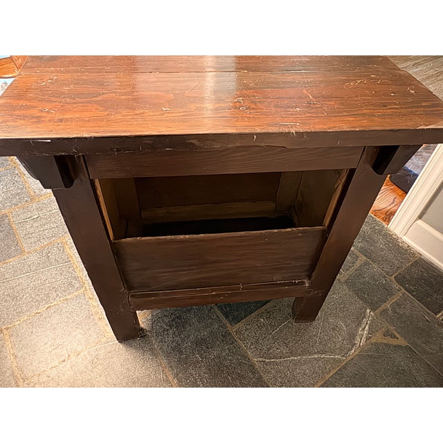 Mid 20th Century Korean Elmwood Rice Chest With Tansu Altar Cabinet Locks For Sale - Image 6 of 6