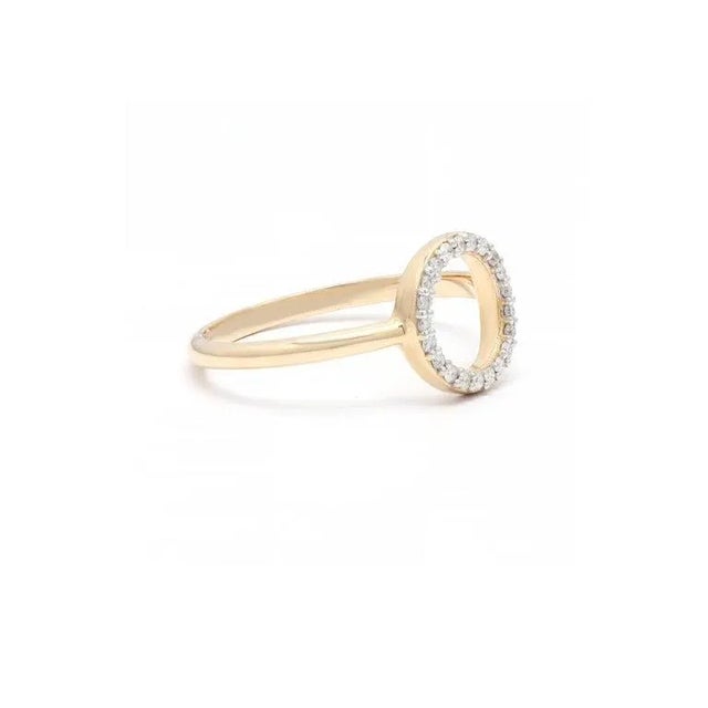 Gold Natural Diamond Circle Modern Ring in 14k Solid Gold by VRJewels For Sale - Image 8 of 15