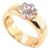 14 Karat Two-Tone Yellow and White Gold With Diamond Flower Ring 0.50 TDW, Size 6 For Sale