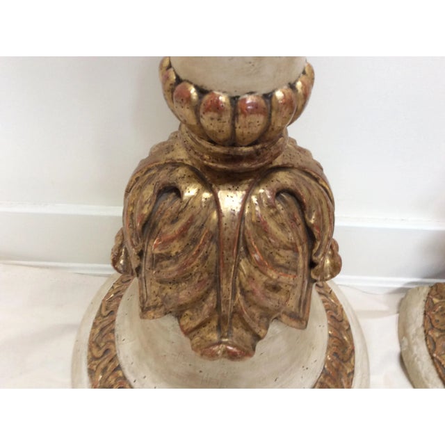 This is a pair of early 19th century large carved wood wall bracket shelves or wall corbel sconces. These are very large...