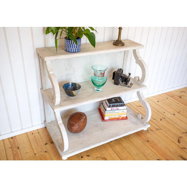 20th Century Regency French White Waterfall Shelving Unit, 1930s For Sale - Image 15 of 18