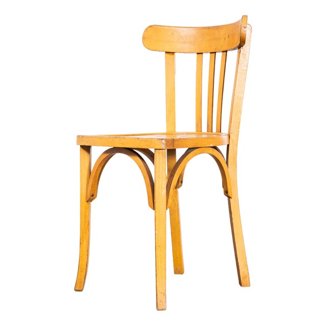 Bentwood Tri Back Dining Chairs in Honey from Baumann, 1950s, Set of 4 For Sale