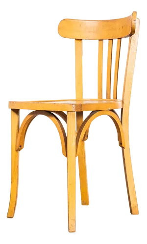 Bentwood Tri Back Dining Chairs in Honey from Baumann, 1950s, Set of 4