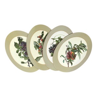 Vintage Pimpernel Horticultural Oval Fruit Placemats Cork Backed. For I Magnin 19x13”. Set of 4 For Sale
