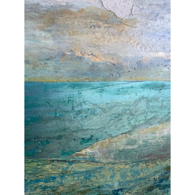 Small Abstract Seascape. Original Painting Acrylic on Board For Sale - Image 9 of 12