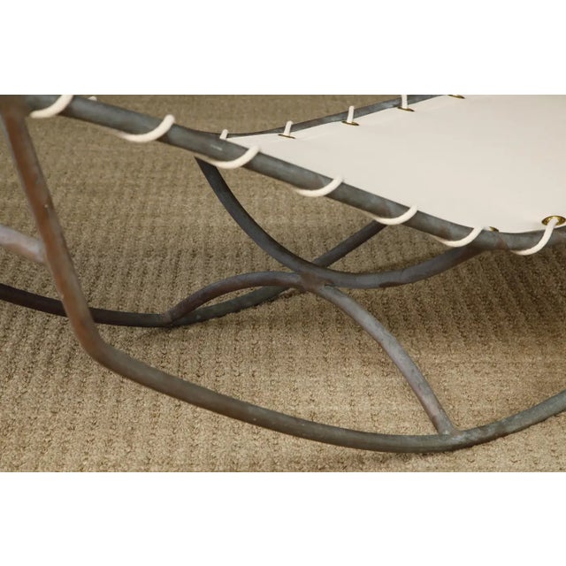 Walter Lamb for Brown Jordan Bronze 'Waikiki' Rocking Chaise, 1960s, New Canvas For Sale - Image 18 of 18