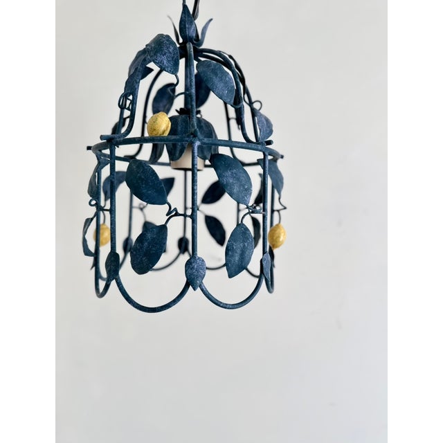 Metal French Tole Cage Chandelier with Lemons from J.P. Ryckaert, 1980s For Sale - Image 7 of 18