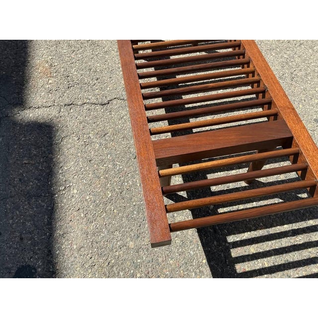 Walnut Bench in Manner of Milo Baughman for Glenn of California For Sale In San Diego - Image 6 of 7