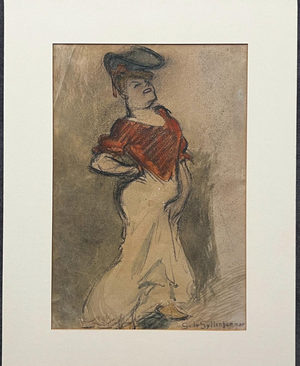 Gerhard Gyllenhammar, Lady, 1912, Pastel & Charcoal Drawing
