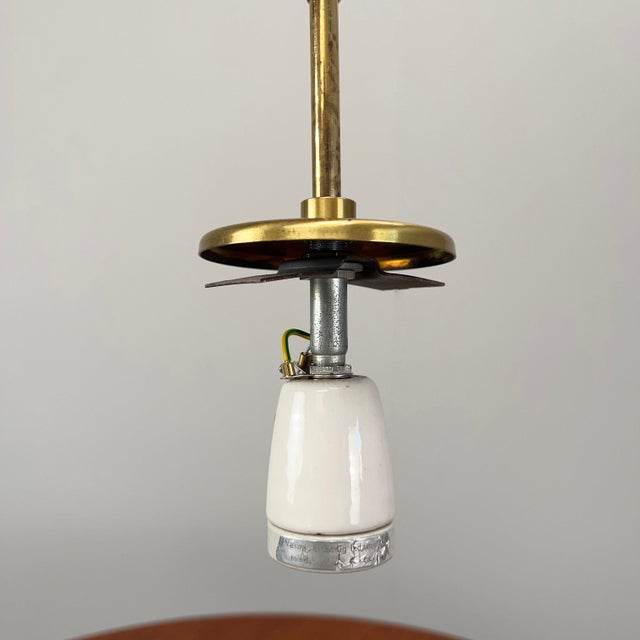 Gold Large Radiohus Pendant Lamp in White Glass by Vilhelm Lauritzen for Louis Poulsen, 1950s For Sale - Image 8 of 12