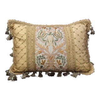 19th Century Italian Chair Cushion With Antique Fabric For Sale