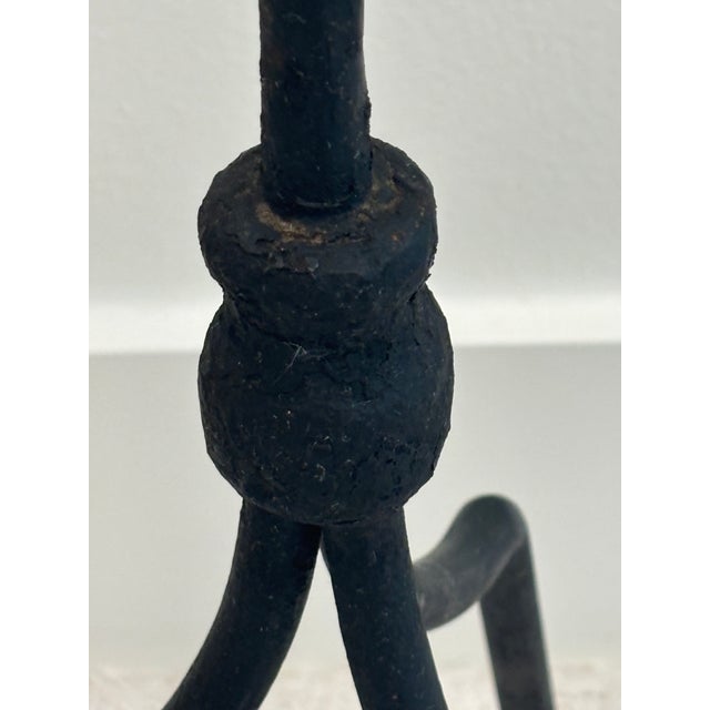 Antique Early 20th Century American Wrought Iron Bridge Arm Floor Lamp For Sale - Image 14 of 18