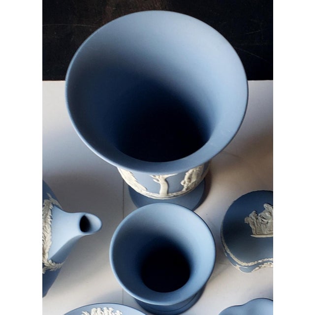 Vintage Mid-Century Wedgwood Blue Jasperware Tea & Decor Set - 6 Pieces For Sale - Image 10 of 15