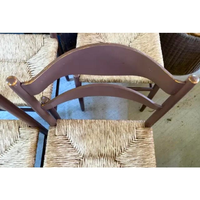 French Country Dining Chairs With Rush Seats For Sale In New York - Image 6 of 9