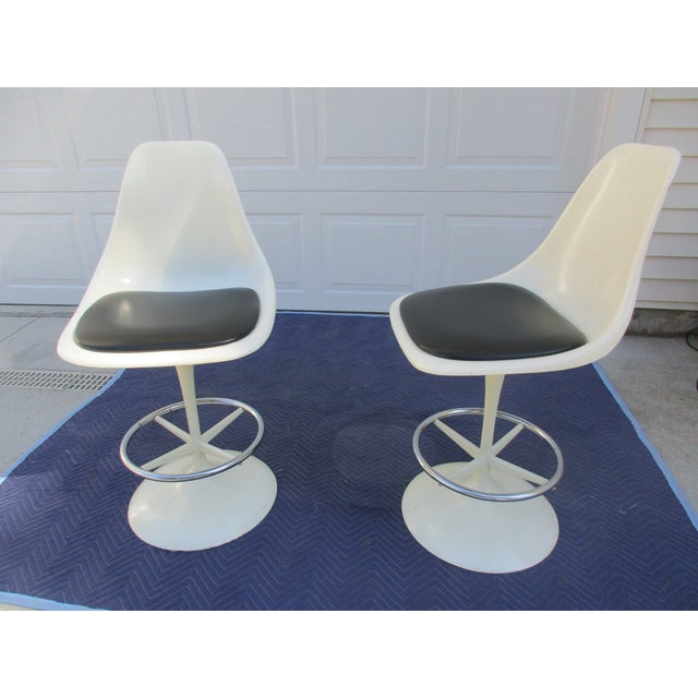 Saarinen Style Tulip Swivel Bar Stools A Pair Chairish