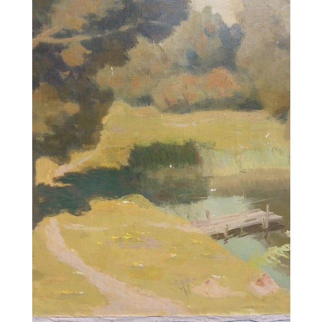 Original Impressionist Oil Painting - Woodland Scenery, Ukrainian Art 1988 120-150 For Sale - Image 14 of 17