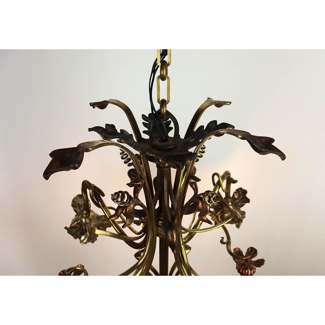 Art Nouveau Chandelier in Copper and Brass, 1890s For Sale - Image 11 of 12