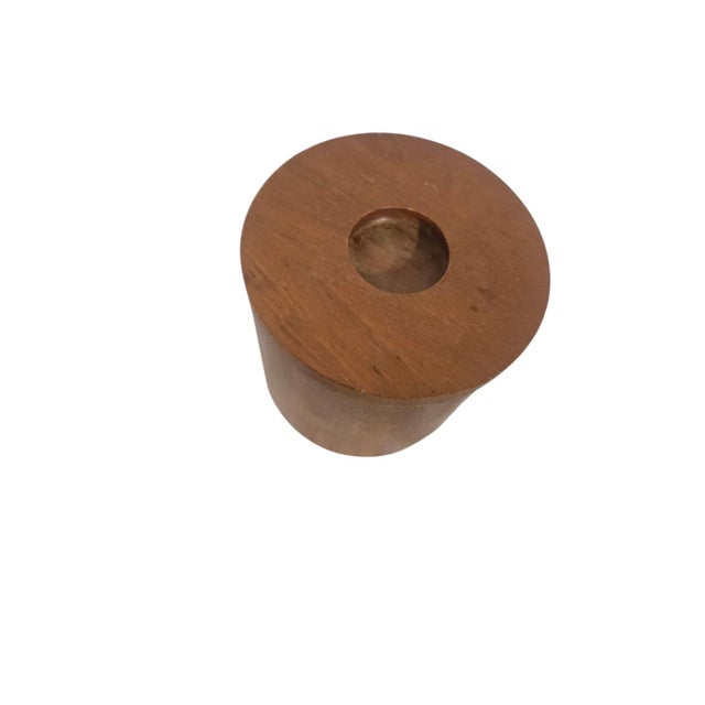 Mid 20th Century Vintage Mid-Century Modern Teak Wood Ice Bucket With Lid For Sale - Image 5 of 6