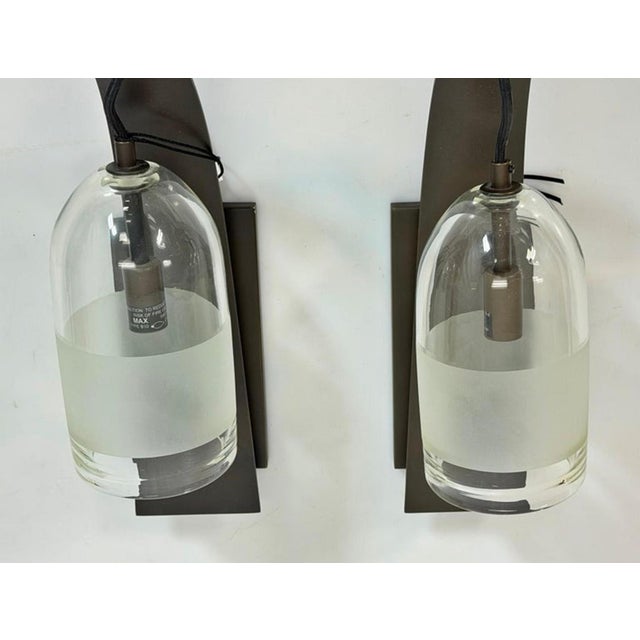 Metal Pair of "Mateo" Wall Sconces by Marian Jamieson in Bronze & Smoked Glass For Sale - Image 7 of 18