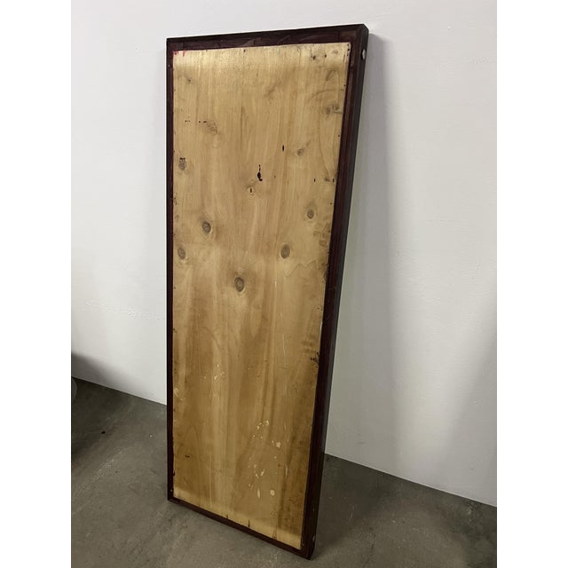 1950s Glass Mirror with Brown Frame, 1950s For Sale - Image 5 of 6