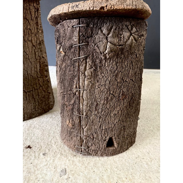 Antique Artisan Made Cork Side Tables, Portugal, 1890s, Set of 2 For Sale - Image 15 of 17
