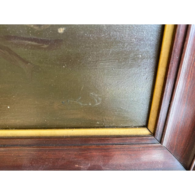 Vintage Still Life Flower Painting in Nice Wood Frame For Sale - Image 10 of 11