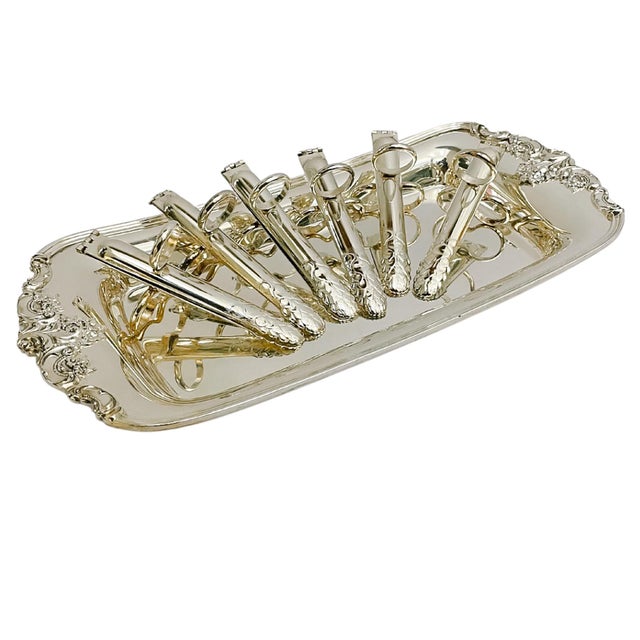 Christofle Vintage French Silverplated Asparagus Tongs, Individual Servers - Set of 6 For Sale - Image 4 of 5