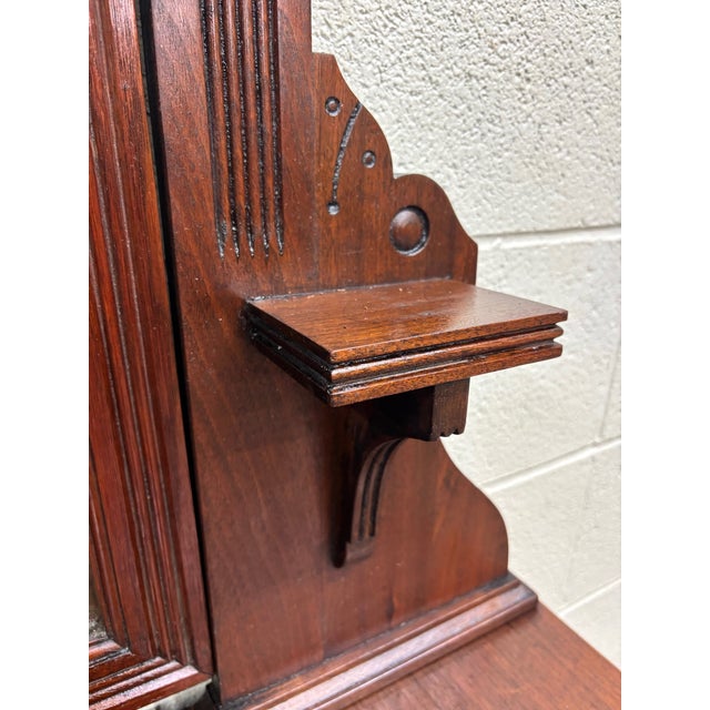 Antique Victorian Eastlake Walnut Dresser With Swivel Mirror and Marble Inlay For Sale - Image 9 of 14