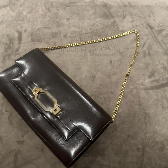 1970s Brown Leather Italian Clutch Bag For Sale - Image 12 of 13