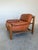 1970s Mid Century Brazilian Sergio Rodriguez Style Cognac Leather Lounge Chair For Sale - Image 5 of 12
