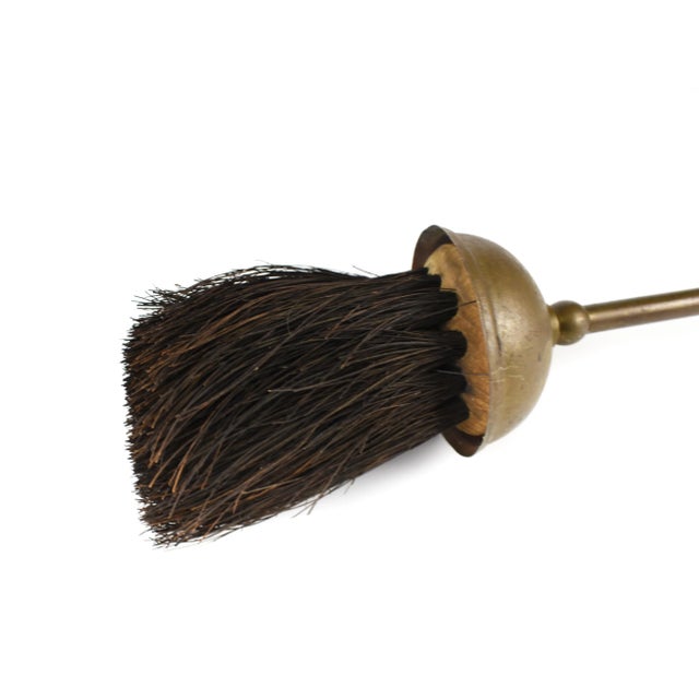 Early 20th Century English Heavy Solid Brass Fireside Companion Fireplace Tools & Stand For Sale - Image 9 of 13