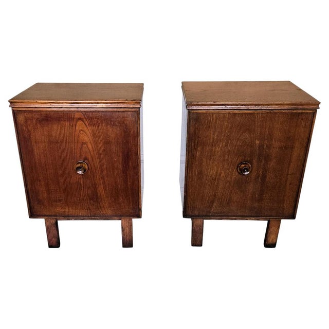 Mid-Century Modern Italian Wooden Nightstands, 1950s, Set of 2 For Sale - Image 11 of 11